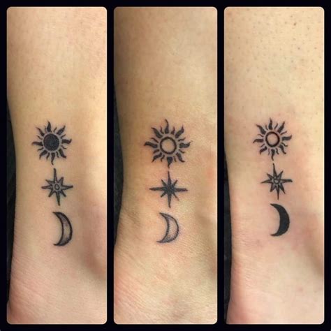 10 Fascinating Feminine Sun Moon and Stars Tattoo Designs